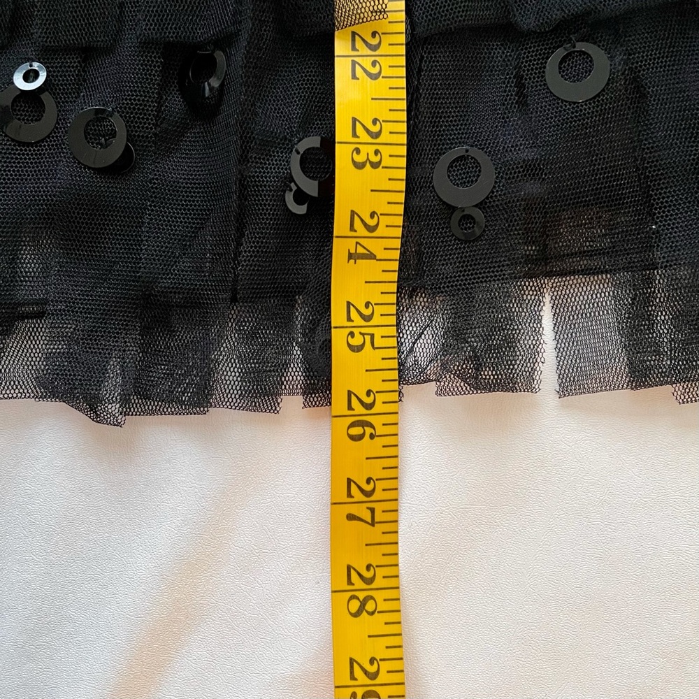 Night Way Black Vintage Skirt w/Tulle Tiered Design, Invisible Zip M (Women) A - Picture 6 of 6